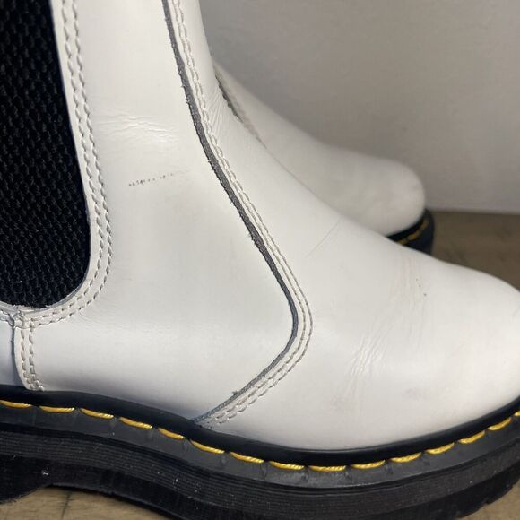 Dr. Martens 2976 Quad Platform White Leather Chelsea Boots US Ladies 5 - Picture 5 of 14